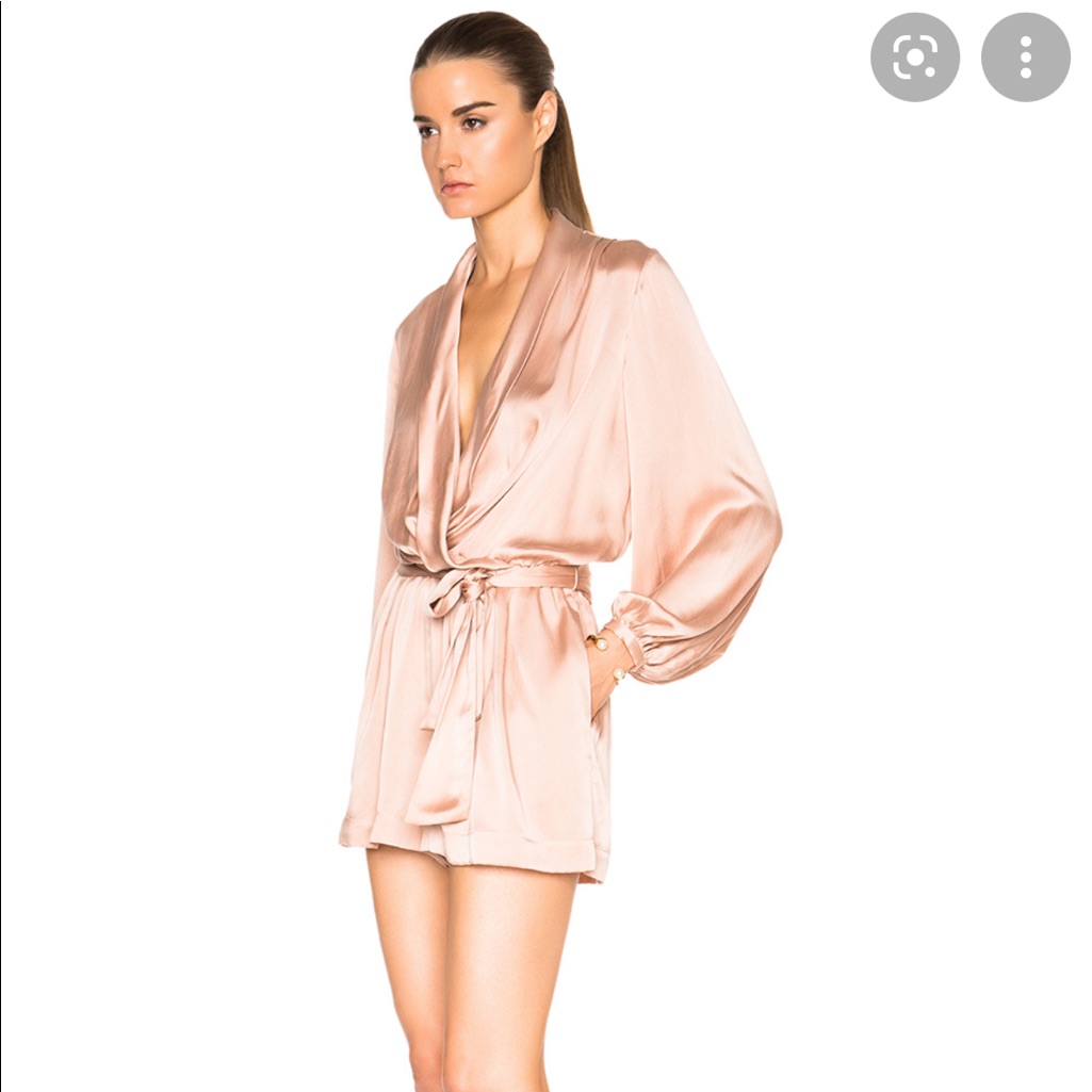 Zimmerman Suede Silk Wrap Romper